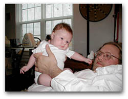 Sitting with daddy